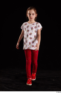 Lilly  1 dressed front view red leggings red shoes…